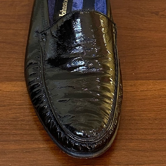 🌟HP🌟VTG 1980s-90s Johnston & Murphy Black Patent Leather Slip on Loafers 9M - Picture 4 of 12